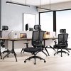 51nzwdvD7yL._AC_.jpg SONGMICS Fauteuil de Bureau Ergonomique avec mÉcanisme basculant, Chaise de Bureau en Maille, Respirant, Appui-tÊte et Accoudoirs RÉglables, Support Lombaire, Confortable et Fiable, Noir OBN53BK