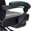51o20ZbDkcL._AC_.jpg SONGMICS Fauteuil gamer, Chaise gaming, Siège de bureau réglable, avec repose-pieds télescopique, ergonomique, mécanisme basculent, appui-tête, support lombaire, charge 150 kg, Noir et gris OBG073B03