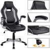 51pGenENf3L._AC_.jpg Yaheetech Fauteuil Gamer Ergonomique Chaise Bureau Accoudoirs Pliables Hauteur Réglable Noir Gris Charge Max 136kg