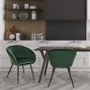 WOLTU 1 pièce Chaise de Salle à Manger rembourrée en Velours Pieds en métal,Chaise de réception Couleur Vert Foncé BH244dgn-1