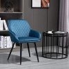 51qQjRRAszL._AC_.jpg Sigtua Lot de 2 Chaises De Salle à Manger, Chaise De Salle à Manger Rembourrée en Velours avec Accoudoir Et Dossier (Blu, Velours)