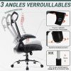 51qklxjp-WS._AC_.jpg Chaise de Bureau EPLUS LIVING, Fauteuil Bureau Ergonomique avec Dossier Respirante Réglable,Coussin Elastique Imperméable,Accoudoirs Relevables,Appui-tête,Support Lombaire Piètement en Acier Rigide