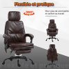 51sb1T55siL._AC_.jpg Fauteuil de bureau massant avec repose-pieds amovible - 65,5L x 50l x 120,5-128,5H cm - marron
