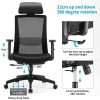 SIHOO Chaise de Bureau à Domicile, Fauteuil de Bureau avec Support Lombaire et accoudoirs réglables, Dossier en Maille Respirant Confortable et siège rembourré (Noir)