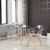 EGGREE Lot de 2 Chaises de Salle à Manger Chaises Transparent Scandinave Fauteuil de Salon avec Jambe de Bois de Hêtre Massif