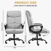 51ukpFZCk-L._AC_.jpg BASETBL Chaise de Bureau, Fauteuil de Bureau, Siege d’Ordinateur Rembourrée Épaisse, Chaise Ergonomique en Tissu avec Haut Dossier, Soutien Lombaire et Accoudoirs (Gris)