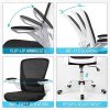 51uqYVeqiQL._AC_.jpg Komene Chaise de Bureau Ergonomique Fauteuil de Ordinateur Portable Avec Accoudoir Rabattable Chaise Pivotante avec Accoudoirs Ajustables et Support Lombaire Réglable en Blanc.