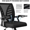 51v6duGjGxL._AC_.jpg Noblewell Chaise de bureau ergonomique avec soutien lombaire confortable, accoudoirs rabattables réglables - en maille respirante pour la maison et le bureau (Noir)