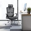 51v9Vey8S9L._AC_.jpg MFAVOUR Chaise de Bureau Fauteuil Bureau Ergonomique Siège en Maille de Haute Élasticité avec 3D Accoudoir, Dossier Confortable de Design Courbe en S, Charge Max. 200kg, Grande Taille pour 180cm