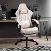 51vbMf227GL._AC_.jpg Dowinx Chaise Gaming Ergonomique Fauteuil de Bureau et PC avec Support Lombaire de Massage, Modèle Vantage Siège de Travail en Cuir PU Haut Dossier pivotant réglable avec Repose Pied (Blanc)