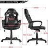 51wUQRUsDL._AC_.jpg Yaheetech Chaise de Bureau Fauteuil Gaming Pivotant 150kg Dossier Haut Ergonomique, Hauteur Réglable, Inclinable, Siège Rembourré Noir