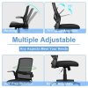 51ww6ytrz7L._AC_.jpg Komene Chaise de Bureau Confortable Ergonomique avec Pivotant, Fauteuil D'ordinateur en Maille avec Accoudoirs Rabattables Chaise de Conférence avec Roues Noir