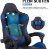 51x8JSpjioL._AC_.jpg CO-Z Chaise de Gaming, Fauteuil de Gamer, Fauteuil de Bureau Racing, Chaise Ergonomique Inclinable avec Appui-Tête et Support Lombaire, Siège de Gaming avec Repose-Pieds (Bleu)