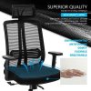 51xJElNcZvL._AC_.jpg Frarlsh Fauteuil de Bureau en Accoudoirs Réglable et Hauteur Réglable, Ergonomique Chaise en Maille Respirante, Siège D'ordinateur Pivotant avec Dossier Inclinable, 150kg Maximum (Noir)