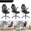 51y588eSJTL._AC_.jpg Yaheetech Fauteuil Gamer Ergonomique Chaise Bureau Accoudoirs Pliables Hauteur Réglable Noir Gris Charge Max 136kg
