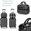 51zT1nsRPZL._AC_.jpg NEWTECK–Lot de valises à 4roues Prisma Carbon (55/65/75cm) + trousse + ABS + polycarbonate, fermeture TSA intégrée et pratique intérieur. Set de valises de voyage rigides, résistantes et légères