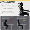 51zdevf2bxL._AC_.jpg Chaise de Bureau Ergonomique EPLUS LIVING Fauteuil Bureau Coussin Elastique Imperméable Dossier 3 Angles Verouillable Accoudoir Relevable Appui-tête Support Lombaire Réglable Piètement en Acier Rigide