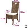 Lot de 6 chaises Racine Moka en Osier
