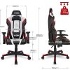 51zzy-nUTHL._AC_.jpg VADIM Chaise de Bureau Gaming Rouge et Blanche, Chaise Fauteuil de Bureau Racing Sport Ergonomique, Siège Gamer Dossier inclinable à 155°, Hauteur Réglable, PU pour PC Joueur