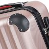 Set de 4 valises rigides M/L/XL et Vanity Rose-Or Coque ABS Ensemble Bagages - Pieds antidérapants 2 poignées 4 roulettes Compartiments - Malle Voyage