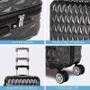 61A2-B4ySyL._AC_.jpg NEWTECK–Lot de valises à 4roues Prisma Carbon (55/65/75cm) + trousse + ABS + polycarbonate, fermeture TSA intégrée et pratique intérieur. Set de valises de voyage rigides, résistantes et légères