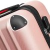 61esibBXTHL._AC_.jpg tectake 800763 Lot de 4 Valises de Voyage en ABS, Empilables, Poignée Télescopique, avec Valises à roulettes et Trousse de Toilette - diverses Couleurs au Choix - (Or Rose | no. 403409)