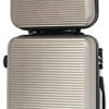 ABS Valise Taille Cabine et Vanity Case (Champagne (5859))