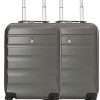 Aerolite ABS Bagage Cabine Bagage à Main Valise Rigide Légere Aerolite ABS Bagage Cabine Bagage à Main Valise Rigide Légere à 4 roulettes, pour Ryanair, Easyjet, Air France et Plus, Set de 2 Valises, Gris Foncé