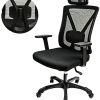 Aiivsit Chaise de Bureau Ergonomique Fauteuil Bureau Support Lombaire réglable Aiivsit Chaise de Bureau Ergonomique Fauteuil Bureau Support Lombaire réglable Pieds Amovibles Appuie-tête réglable 2D Fonction d'inclinaison verrouillable, Capacité Maximale 150kg