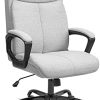 BASETBL Chaise de Bureau, Fauteuil de Bureau, Siege d’Ordinateur Rembourrée BASETBL Chaise de Bureau, Fauteuil de Bureau, Siege d’Ordinateur Rembourrée Épaisse, Chaise Ergonomique en Tissu avec Haut Dossier, Soutien Lombaire et Accoudoirs (Gris)