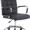 CLP Fauteuil de Bureau Ergonomique à roulettes Deli Pro - CLP Fauteuil de Bureau Ergonomique à roulettes Deli Pro - Chaise de Bureau Confortable - Rembourré avec Revêtement en Similicuir - Réglable en H, Couleurs:Noir