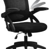 COMHOMA Chaise de Bureau Fauteuil Pivotant Siège Ergonomique en Maille COMHOMA Chaise de Bureau Fauteuil Pivotant Siège Ergonomique en Maille Respirant avec Accoudoirs Pliables Fonction Berçante Réglable en Hauteur (Noir)