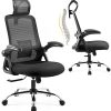Chaise de Bureau EPLUS LIVING, Fauteuil Bureau Ergonomique avec Dossier Chaise de Bureau EPLUS LIVING, Fauteuil Bureau Ergonomique avec Dossier Respirante Réglable,Coussin Elastique Imperméable,Accoudoirs Relevables,Appui-tête,Support Lombaire Piètement en Acier Rigide