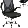 Chaise de Bureau avec Dossier Rabattables,Fauteuil de Bureau avec Accoudoirs Chaise de Bureau avec Dossier Rabattables,Fauteuil de Bureau avec Accoudoirs Rabattables,Hauteur Réglable, Pivotant à 360°, Siège Pivotant Respirante