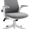 Chaise de bureau tissu lin hauteur réglable pivotante 360° accoudoirs Chaise de bureau tissu lin hauteur réglable pivotante 360° accoudoirs relevables support lombaires réglable gris