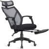 Dripex Chaise de Bureau Ergonomique roulante avec Repose Pieds Rétractable, Dripex Chaise de Bureau Ergonomique roulante avec Repose Pieds Rétractable, Siège de Bureau Pivotante en Filet, Capacité de Charge 110 kg