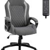 Fauteuil de Bureau Massant Chaise Pivotant Hauteur Réglable Grand Confort Fauteuil de Bureau Massant Chaise Pivotant Hauteur Réglable Grand Confort 6 Points de Massage avec Télécommode 64 x 68,5 x 116,5-124 cm Gris