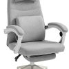 Fauteuil de bureau grand confort dossier réglable repose-pied roulettes 360° Fauteuil de bureau grand confort dossier réglable repose-pied roulettes 360° lin 61 x 57 x 127 cm gris