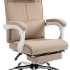 Fauteuil de bureau manager grand confort repose-pied tétière intégrés dossier Fauteuil de bureau manager grand confort repose-pied tétière intégrés dossier inclinable lin beige