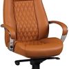 FineBuy Design Chaise de Bureau Caramel Fauteuil de Direction Pivotant FineBuy Design Chaise de Bureau Caramel Fauteuil de Direction Pivotant avec Accoudoirs | Chaise Tournante Ergonomique Appui-tête | Cuir Véritable - Réglable en Hauteur - Capacité de Charge 120 kg