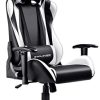 GTPLAYER Chaise Gaming Fauteuil de Bureau Berçante Siège Ergonomique Accoudoir GTPLAYER Chaise Gaming Fauteuil de Bureau Berçante Siège Ergonomique Accoudoir Réglable Appui-tête Support Lombaire (Noir-Blanc)