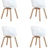 GrandCA HOME Lot de 4 chaises de Salle à Manger, fauteuils de Style scandinave, adaptés aux Restaurants, Bureaux, cafés, etc. (Blanche)