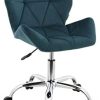 HNNHOME® Chaise de bureau moderne pivotante en tissu rembourré pour maison, bureau, hauteur réglable