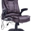 HOMCOM Fauteuil de Bureau Direction pivotant massant Chauffant électrique revêtement HOMCOM Fauteuil de Bureau Direction pivotant massant Chauffant électrique revêtement synthétique Chocolat