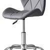 KJ Chaises de Bureau Ergonomique, Fauteuil pivotant,Cuir PU, Chaise de KJ Chaises de Bureau Ergonomique, Fauteuil pivotant,Cuir PU, Chaise de Maison,réglable Tabouret pivotant avec Dossier Cuir PU (Gris)