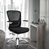 Komene Chaise de Bureau Ergonomique Fauteuil de Ordinateur Portable Avec Komene Chaise de Bureau Ergonomique Fauteuil de Ordinateur Portable Avec Accoudoir Rabattable Chaise Pivotante avec Accoudoirs Ajustables et Support Lombaire Réglable en Blanc.