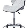 LEMROE Chaises de Bureau Ergonomique, Fauteuil pivotant,Cuir PU, Chaise de LEMROE Chaises de Bureau Ergonomique, Fauteuil pivotant,Cuir PU, Chaise de Maison,réglable Tabouret pivotant avec Dossier Cuir PU (Blanc + Noir, 1 PC)