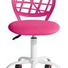 LeMonde Carnation - Siege Chaise de Bureau Enfant en Tissu Dactylo en Tissu Ajustable avec roulettes Rose
