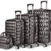 NEWTECK–Lot de valises à 4roues Prisma Carbon (55/65/75cm) + trousse NEWTECK–Lot de valises à 4roues Prisma Carbon (55/65/75cm) + trousse + ABS + polycarbonate, fermeture TSA intégrée et pratique intérieur. Set de valises de voyage rigides, résistantes et légères