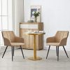 OFCASA Lot de 2 Chaises de Salle à Manger avec OFCASA Lot de 2 Chaises de Salle à Manger avec Accoudoirs Chaise de Cuisine Rembourrée en Faux Cuir Pieds en Métal pour Le Salon Beige